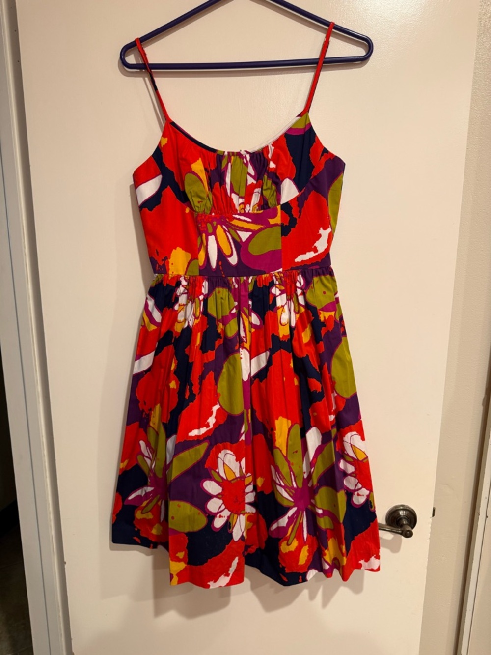 Red Floral Sundress with Spaghetti Straps